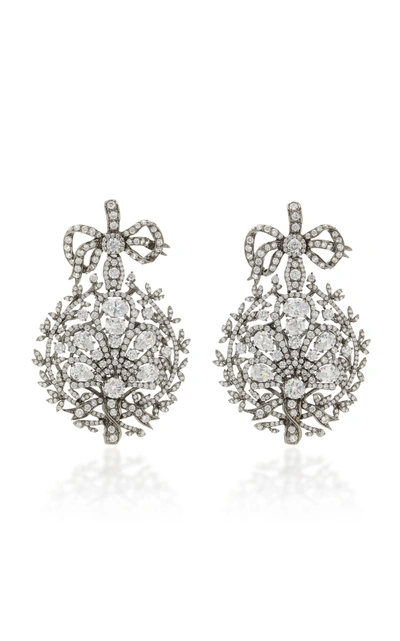 Shop Anabela Chan Women's Mirage 18k Black Gold Vermeil Diamond Earrings In White
