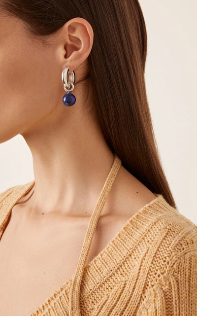 Shop Agmes Women's Sterling Silver And Lapis Earrings In Blue