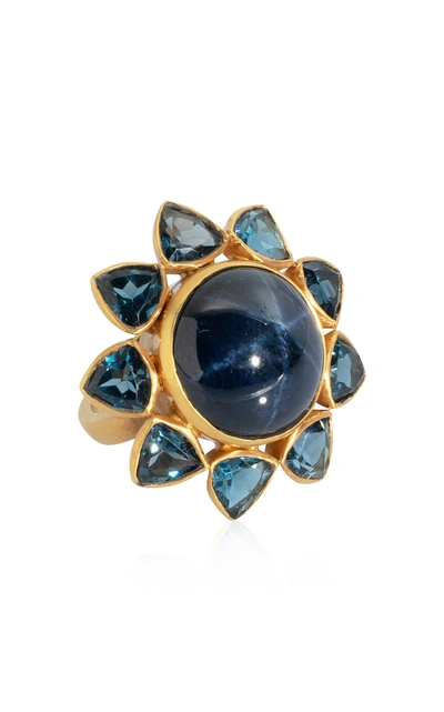 Shop Bahina Women's Sapphire; Topaz 18k Yellow Gold Ring In Blue