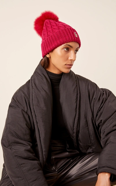 Shop Moncler Genius 3 Moncler Grenoble Cashmere And Wool Pom Hat In Burgundy