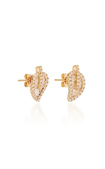 Shop Anita Ko Women's Leaf 18k Gold Diamond Earrings