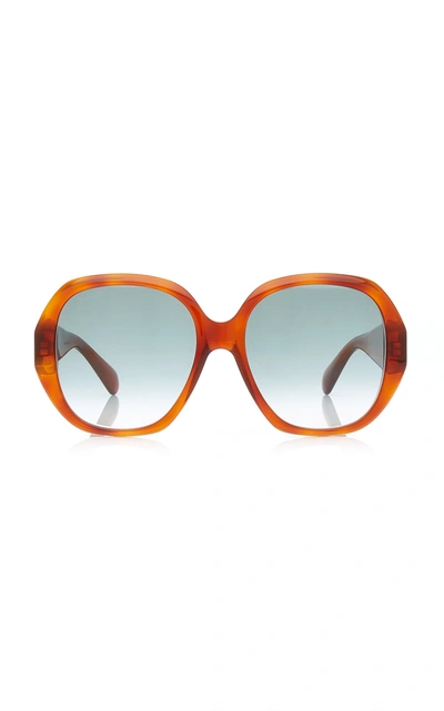 Shop Gucci Women's Oversized Round-frame Acetate Sunglasses In Brown
