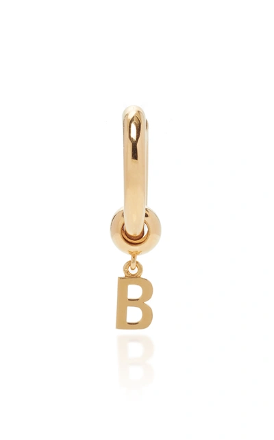 Shop Balenciaga Women's Force B Vermeil Single Earring In Gold