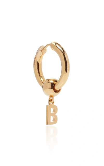 Shop Balenciaga Women's Force B Vermeil Single Earring In Gold