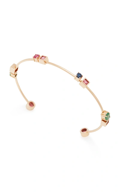 Shop Carolina Neves X Julls 18k Gold Multi-stone Rose Colors Bracelet