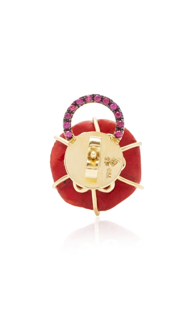 Shop Silvia Furmanovich Women's 18k Gold; Marquetry; Ruby And Rubellite Earrings In Red