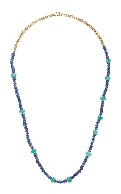 Shop Objet-a Women's La Plage 18k Gold; Sapphire And Emerald Necklace In Multi