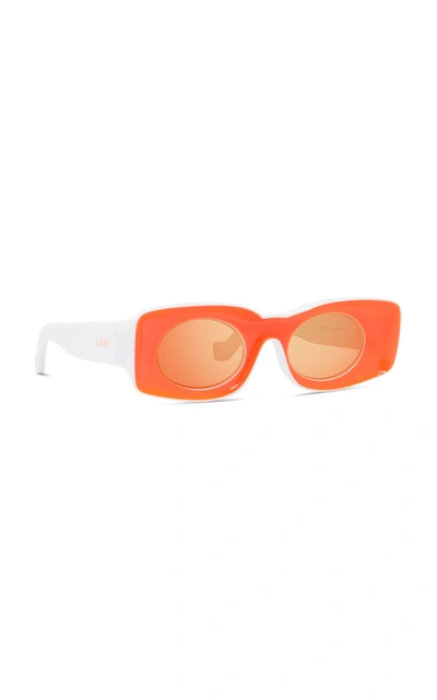 Shop Loewe Paula's Ibiza Square-frame Acetate Sunglasses In Orange