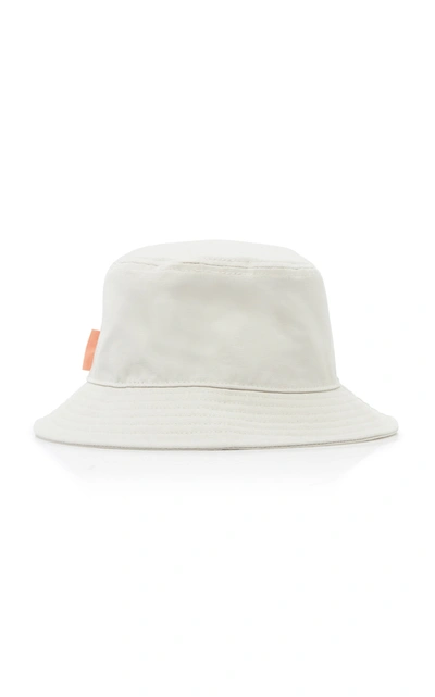 Shop Acne Studios Women's Brun Cotton Canvas Bucket Hat In Ivory,grey