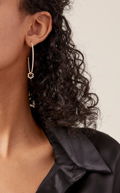 Shop Ashley Mccormick Women's 18k Gold And Diamond Hoop Earrings