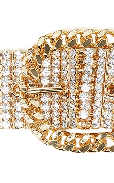 Shop Alessandra Rich Crystal-embellished Gold-tone Belt In Silver