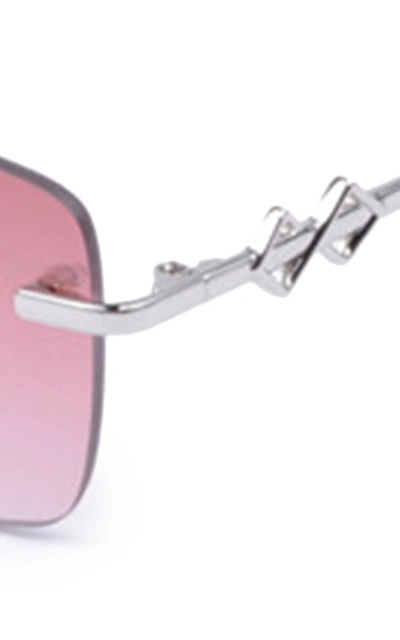 Shop Karen Wazen Layla Square-frame Metal Sunglasses In Red