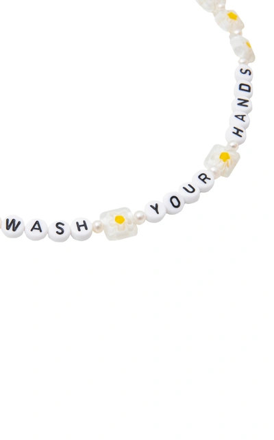 Shop Eliou Women's "wash Your Hands" Pearl Beaded Necklace In Yellow