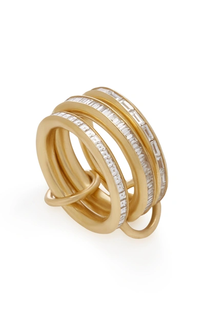 Shop Spinelli Kilcollin Manava Set-of-three 18k Gold Diamond Rings