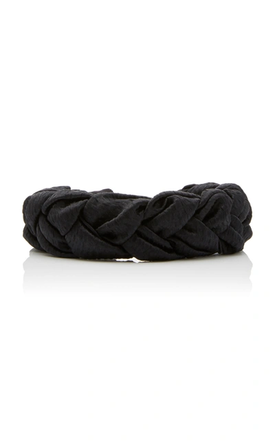 Shop Jennifer Behr Women's Lorelei Braided Hammered Silk Headband In Black