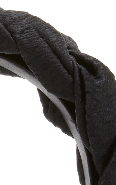 Shop Jennifer Behr Women's Lorelei Braided Hammered Silk Headband In Black