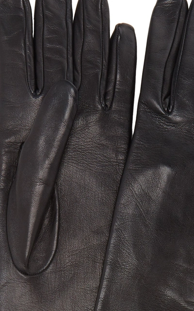 Shop Valentino Garavani Long Leather Gloves In Black