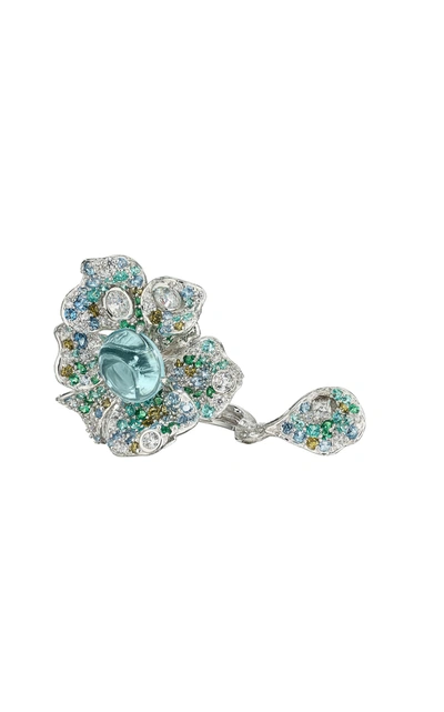 Shop Anabela Chan Women's Peony 18k White Gold Multi-stone Ring In Blue