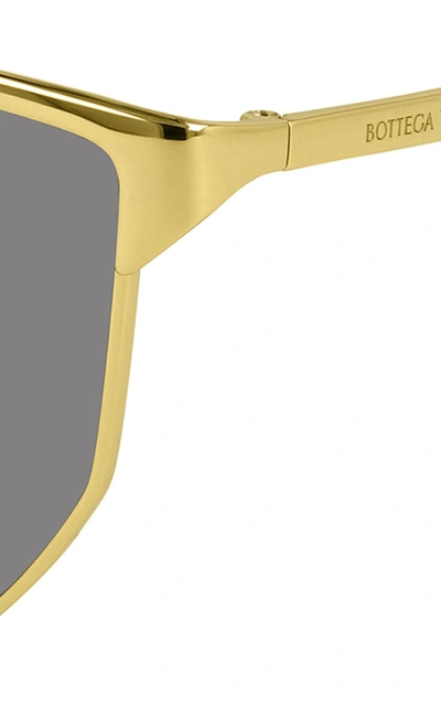 Shop Bottega Veneta Women's Aviator Metal Sunglasses In Gold