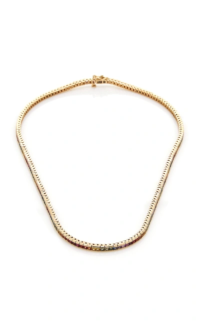 Shop Mateo Women's Gold And Sapphire Necklace In Multi