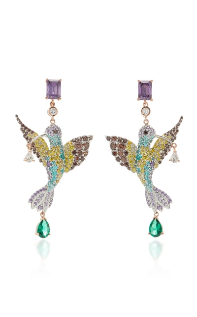 Shop Anabela Chan Hummingbird 18k Gold Vermeil Multi-stone Earrings