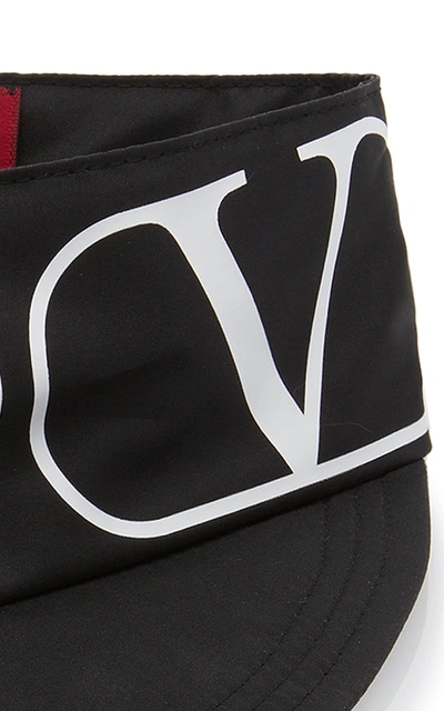Shop Valentino Women's  Garavani Logo-print Nylon Visor In Black