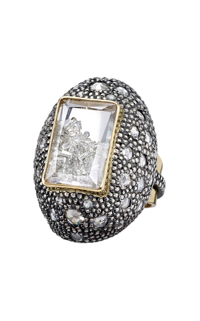 Shop Moritz Glik Women's 18k Gold; Blackened Silver; Diamond And Sapphire Ring