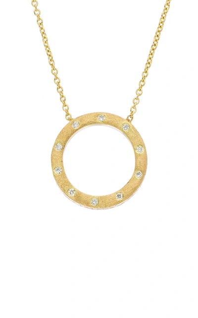 Shop Sethi Couture Women's Dunes Small 18k Yellow-gold And Diamond Circle Necklace