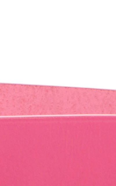 Shop Balenciaga Bb Thin Leather Belt In Pink