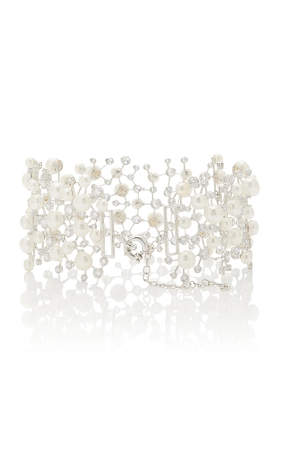 Shop Anabela Chan Women's Constellation 18k White Gold Vermeil Pearl; Diamond Choker