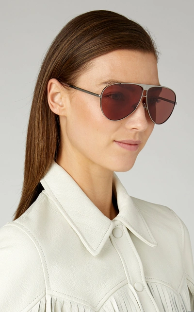 Shop Givenchy Metal Aviator Sunglasses In Brown
