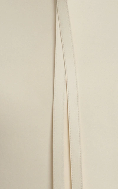 Shop Loewe Tie-detailed Leather Bib In White