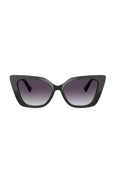 Shop Valentino Women's  Garavani Cat-eye Acetate Sunglasses In Black