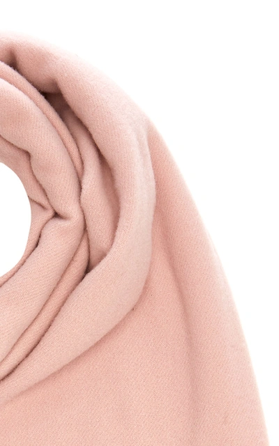 Shop Moncler Women's Fringed Wool Scarf In Light Pink,pink