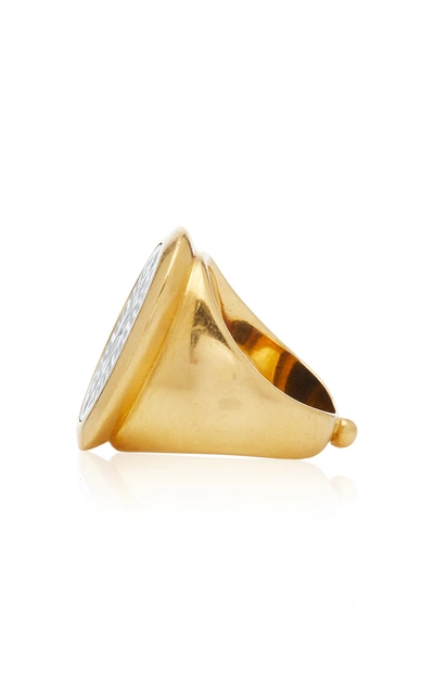 Shop Ashley Mccormick Women's 18k Gold And Agate Ring In Blue