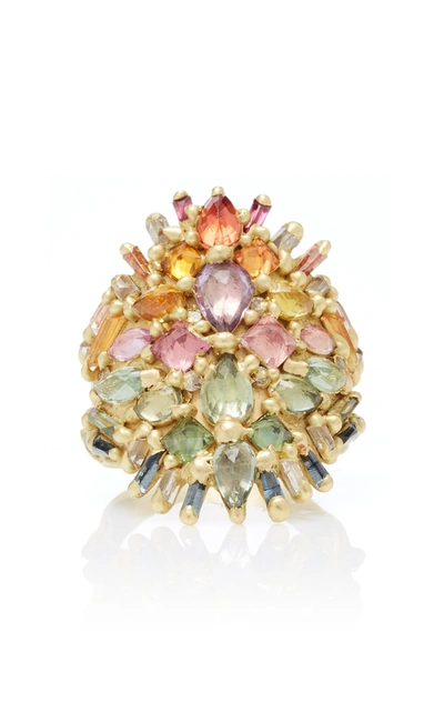 Shop Polly Wales One-of-a-kind Handira Shield Ring In Multi