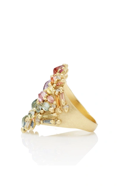 Polly Wales One-of-a-kind Handira Shield Ring In Multi