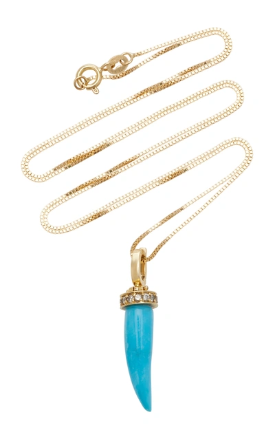 Shop Aron & Hirsch Mursi 18k Gold Turquoise And Diamond Necklace