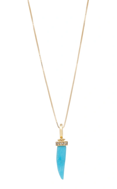Shop Aron & Hirsch Mursi 18k Gold Turquoise And Diamond Necklace