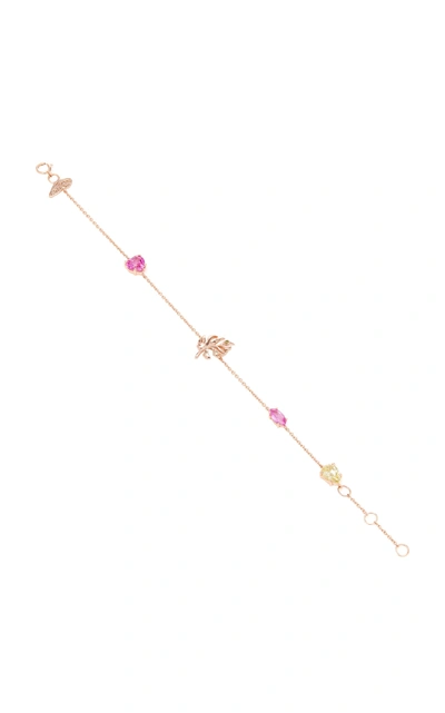 Shop Anabela Chan Women's Exclusive Fuchsia Palm 18k Vermeil Rose Gold Bracelet In Pink