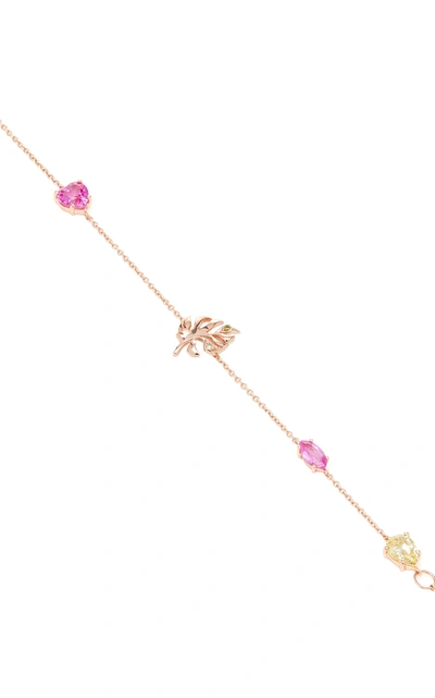 Shop Anabela Chan Women's Exclusive Fuchsia Palm 18k Vermeil Rose Gold Bracelet In Pink