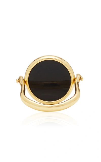 Shop Ashley Mccormick Women's 18k Gold And Agate Ring In Blue
