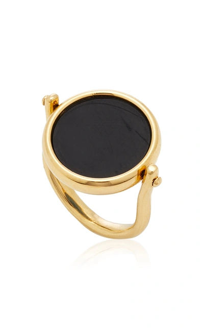 Shop Ashley Mccormick Women's 18k Gold And Agate Ring In Blue