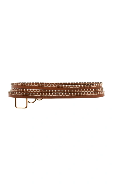 Shop Jacquemus Women's La Moisson Wrap-around Leather Belt In Brown