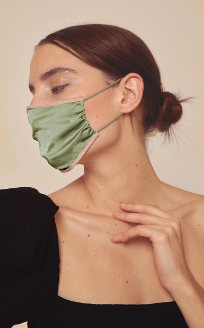 Shop Johanna Ortiz Women's Exclusive Kate Is Wearing Satin-lined Silk Charmeuse Face Mask In Green