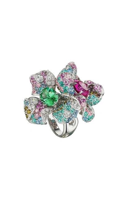 Shop Anabela Chan Women's Garden Blossom 18k White Gold Multi-stone Ring In Purple