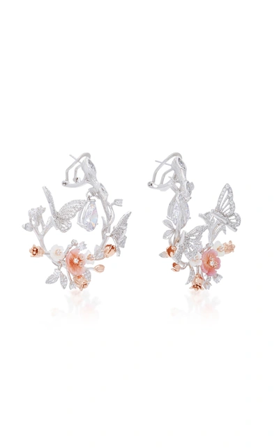 Shop Anabela Chan Women's Exclusive 18k White Gold Butterfly Garland Earrings