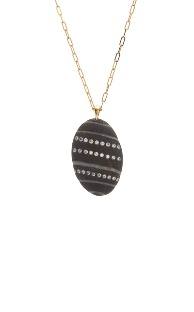 Shop Cvc Stones Women's Aline 18k Gold; Diamond And Stone Necklace In Black/white