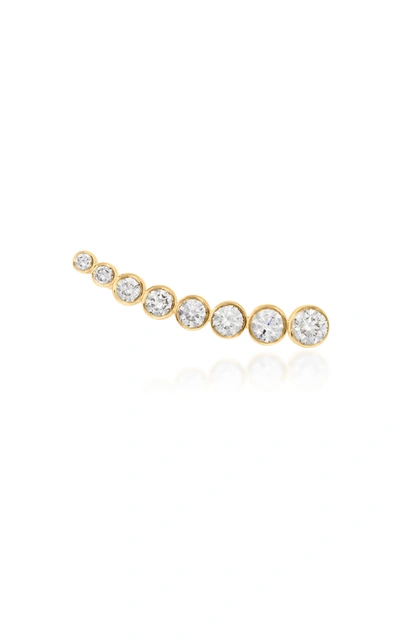 Shop Sophie Bille Brahe Women's Croissant De Lune 18k Yellow Gold Diamond Earring