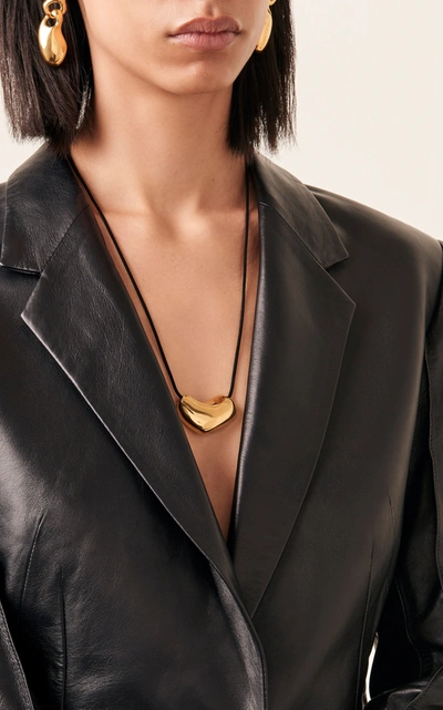 Shop Agmes Sculpted Heart Gold-vermeil Necklace